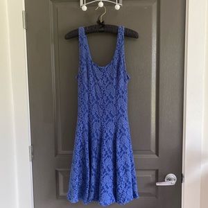 Nordstrom blue lace skater dress large